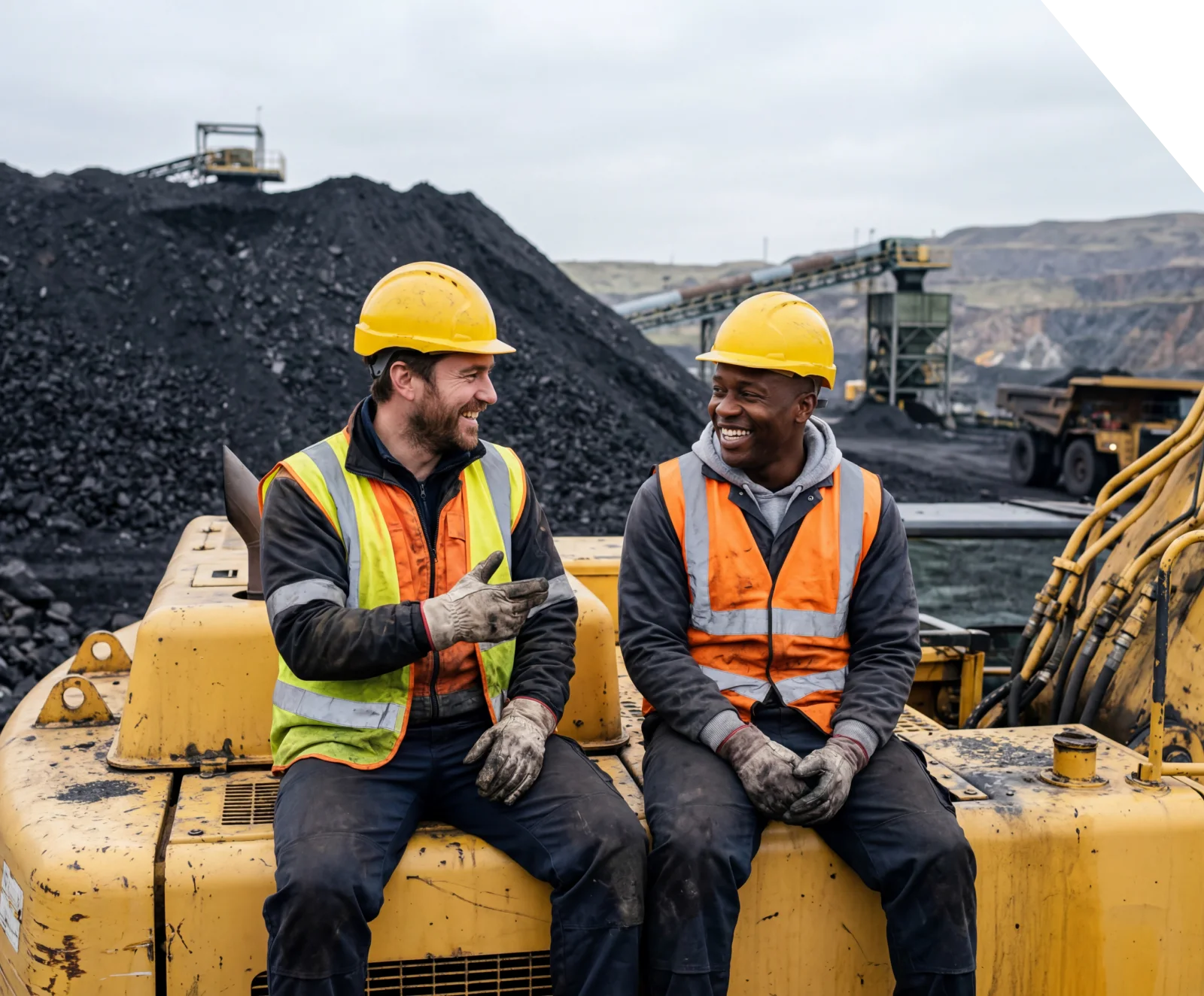Resources industry workers in safety equipment